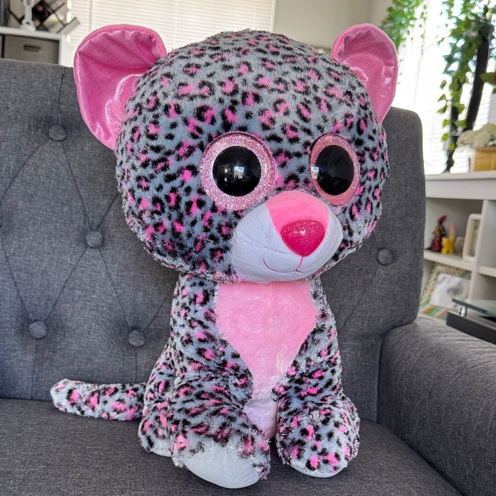 Ty Beanie Boos Glamour Leopard Plush – Large (16 in / 40 cm)